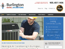 Tablet Screenshot of burlingtonheating.ca